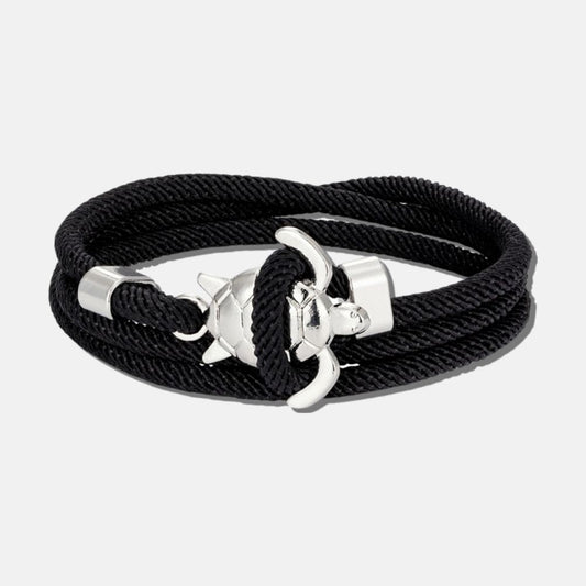 Bracelet noir et sa tortue HONU - Mer Aux Trésors