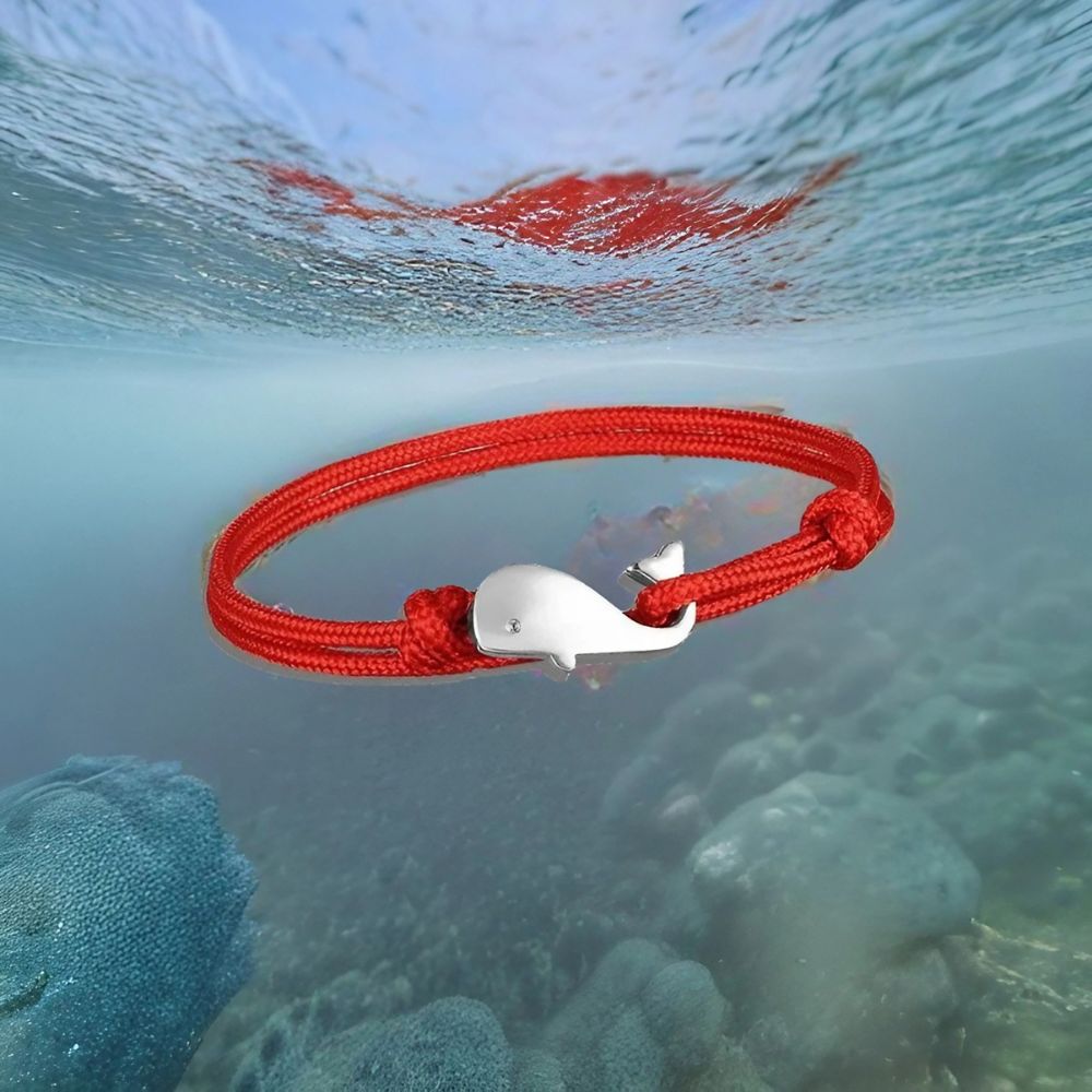Bracelet rouge la petite baleine ULAULA - Mer Aux Trésors