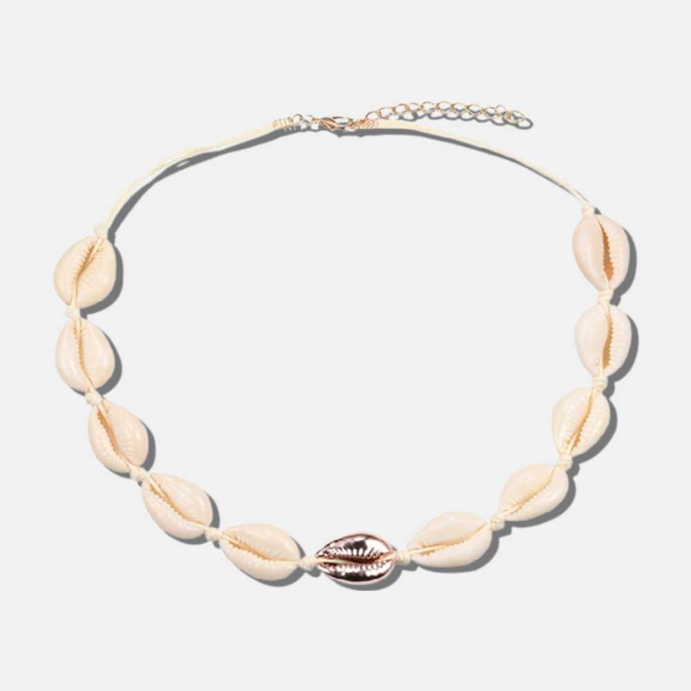 Collier blanc coquillage rose gold - Mer Aux Trésors