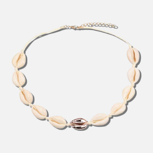 Collier blanc coquillage rose gold - Mer Aux Trésors