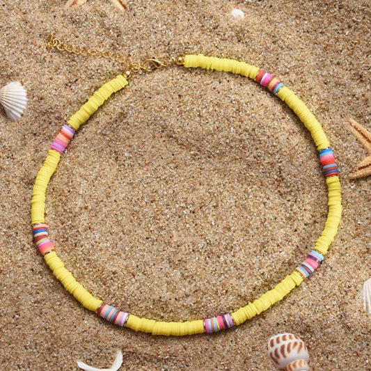 Collier heishi perles jaunes MELEMELE - Mer Aux Trésors
