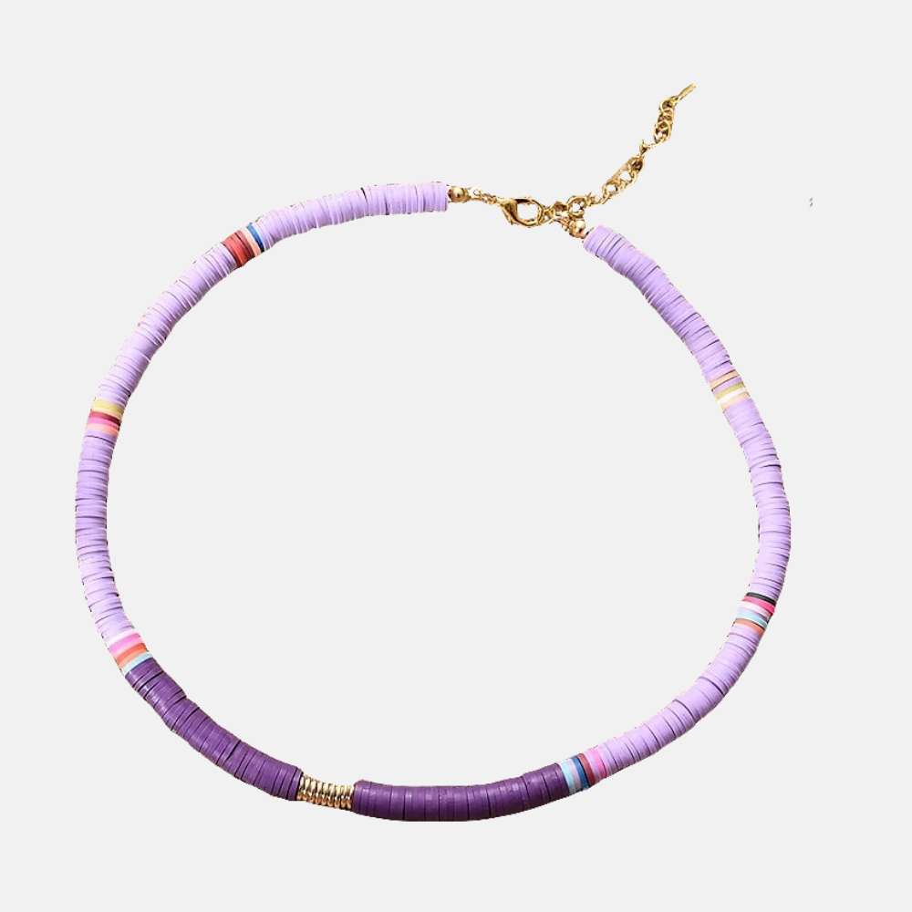 Collier heishi violet PUA - Mer Aux Trésors