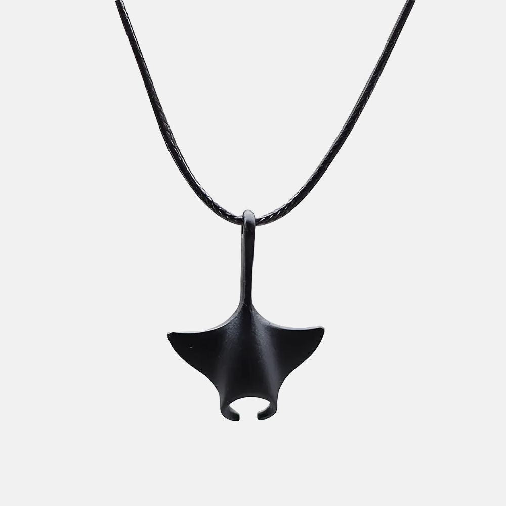 Collier raie manta noir - Mer Aux Trésors