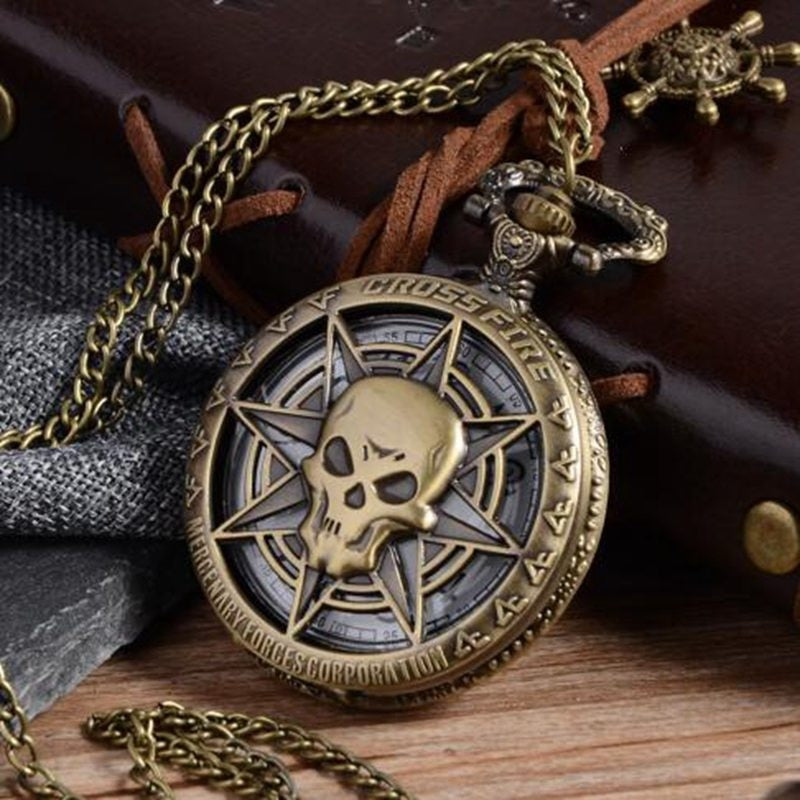 Montre pirate des caraïbes bonze antique - Mer Aux Trésors