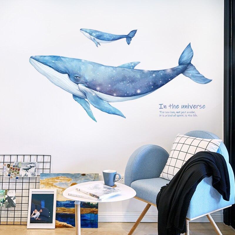 Sticker géant la baleine de l'espace - Mer Aux Trésors
