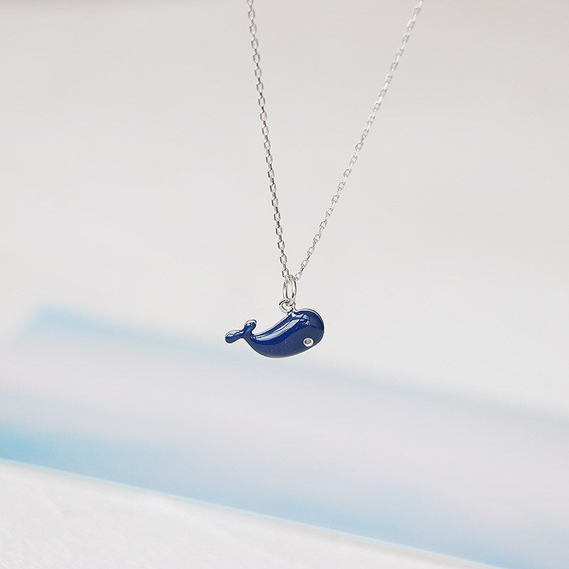 Collier la petite baleine bleue - Mer Aux Trésors