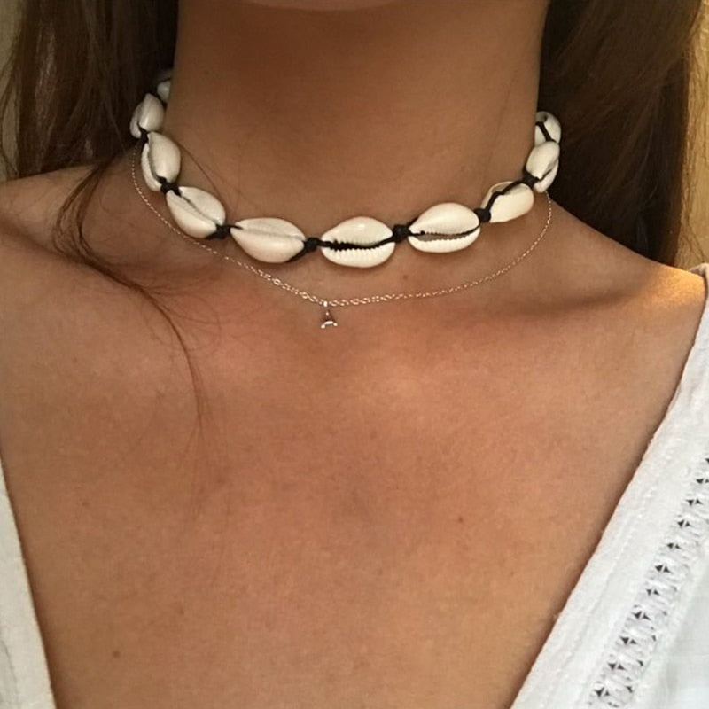 Collier coquillage ras de cou - Mer Aux Trésors