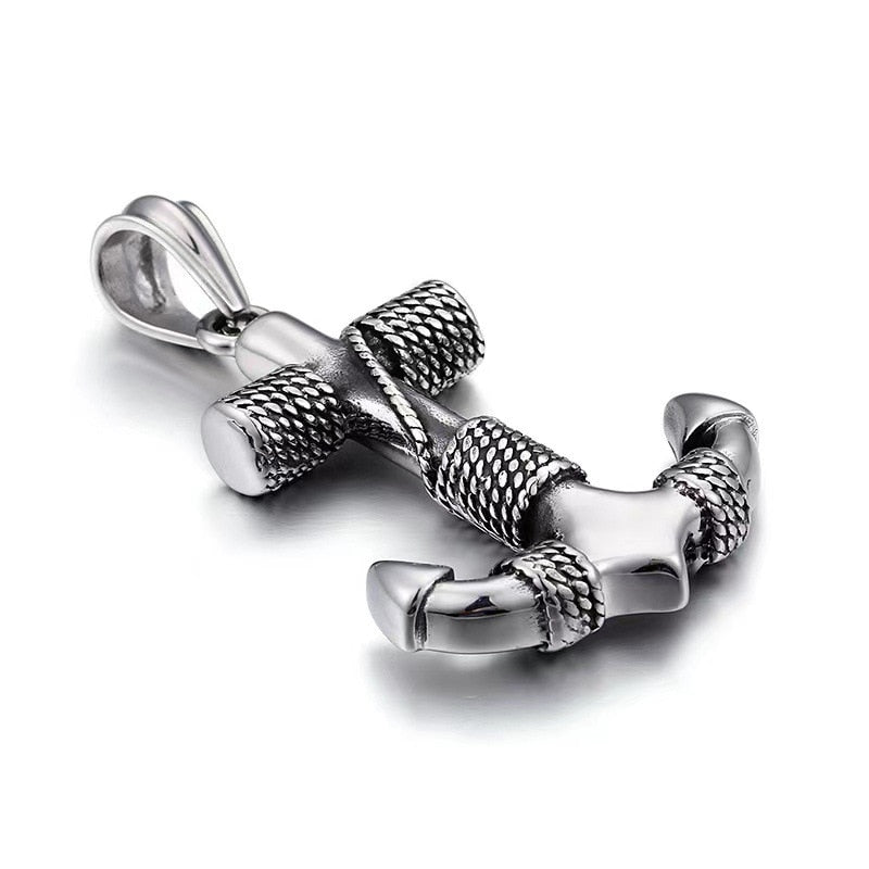 Collier argenté ancre et corde de marin - Mer Aux Trésors