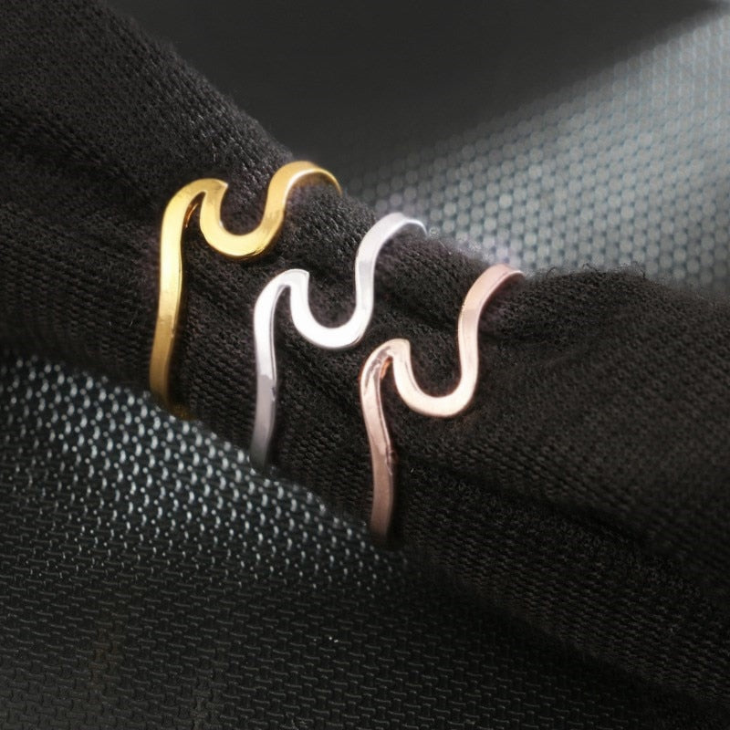 Bague la vague rose gold AKALA - Mer Aux Trésors
