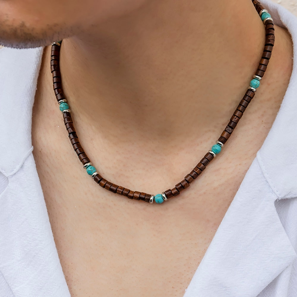 Collier surfeur heishi INU - Mer Aux Trésors