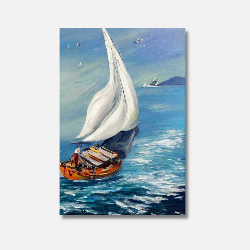 Tableau peinture de la marine - Ondes de l'océan - Mer Aux Trésors
