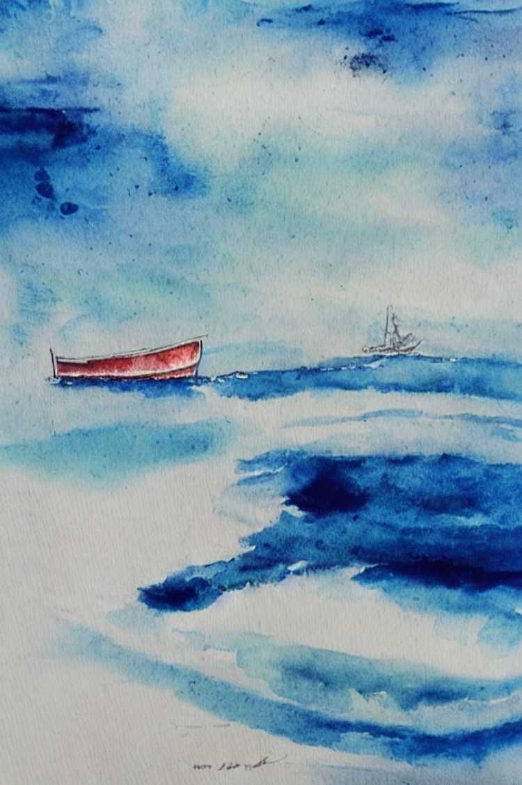 Tableau vague souvenir de mer - Mer Aux Trésors