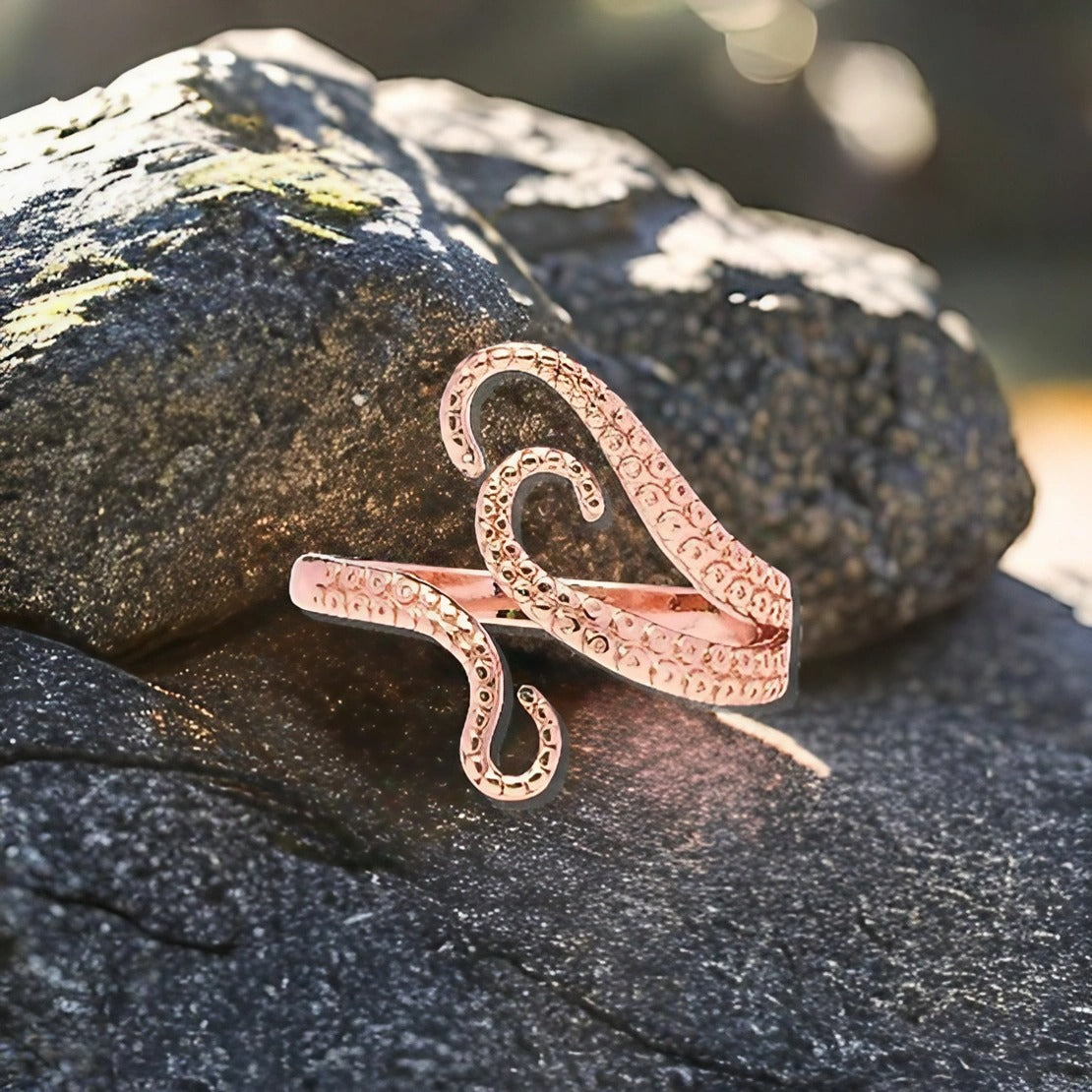 Bague tentacules roses gold RINGU - Mer Aux Trésors