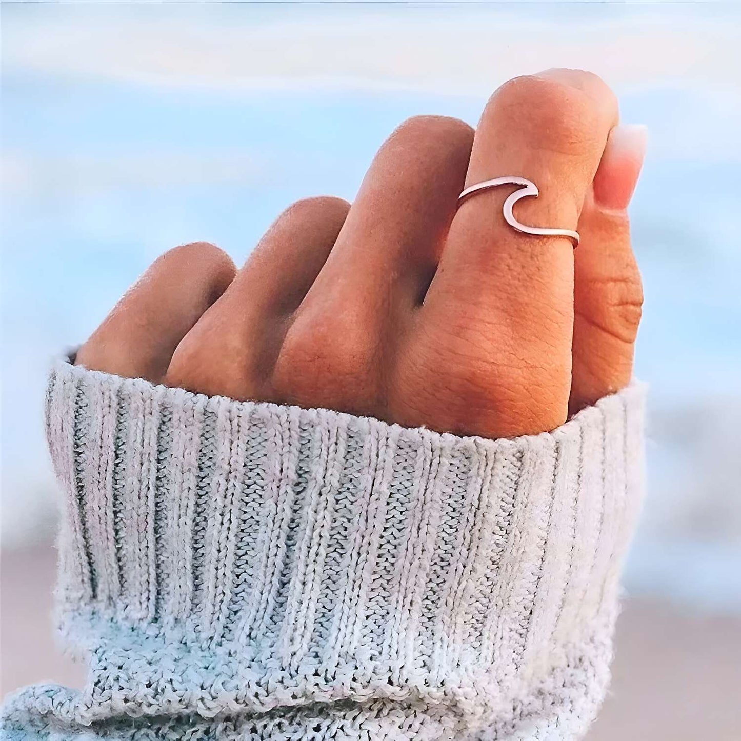 MARINA silver wave ring