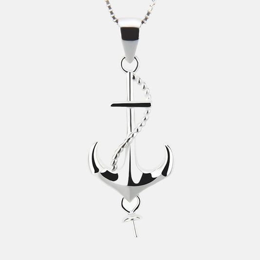 Men's silver marine anchor pendant HORIZON