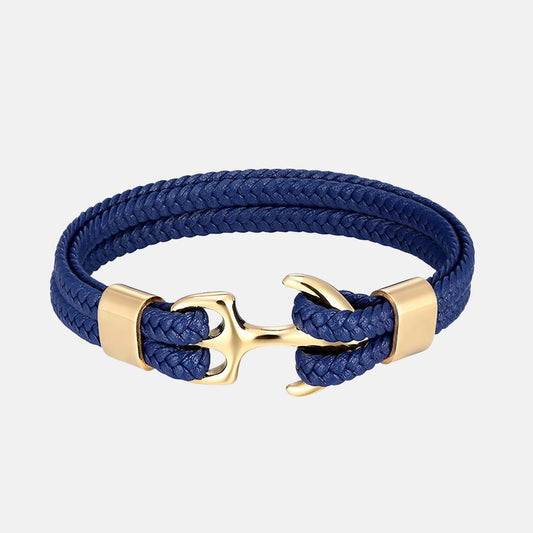 BLUEWAVE men's blue leather bracelet