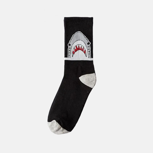 Shark socks with jaw pattern