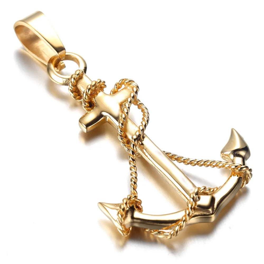 Pendentif ancre marine or homme CAPTAINGLORY