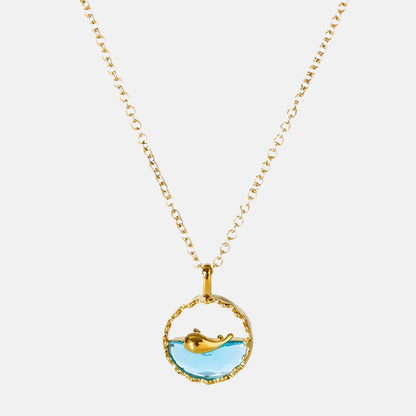 BLEUAZUR whale gold necklace