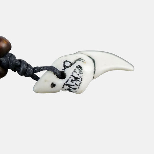 Surfer shark tooth necklace