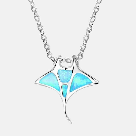 Blue manta ray necklace ABYSSEBLEU