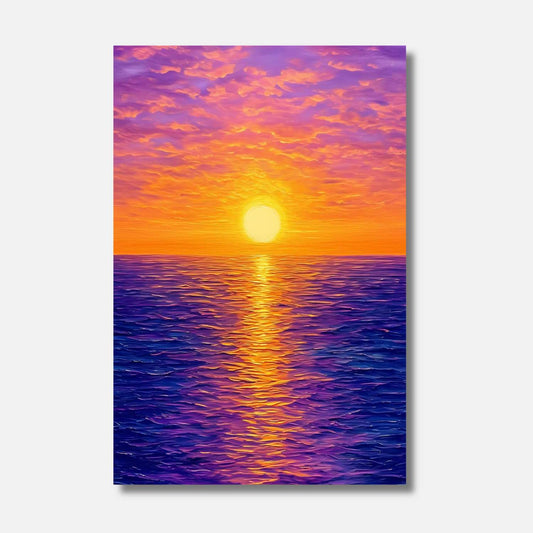 Peinture mer coucher de soleil REFLETS D'OR