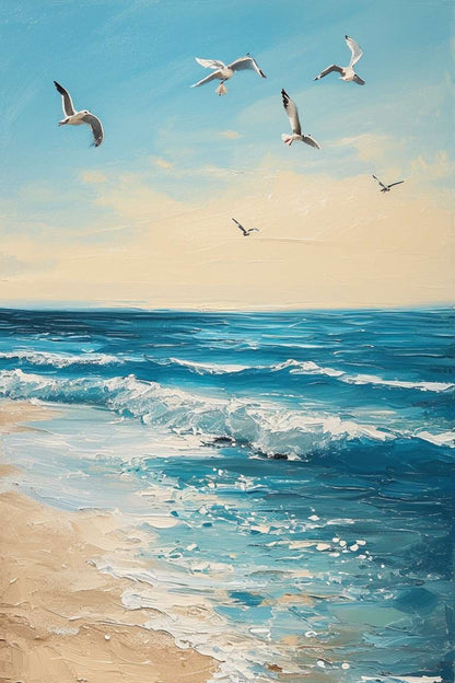 Peinture paysage mer facile SEABIRD