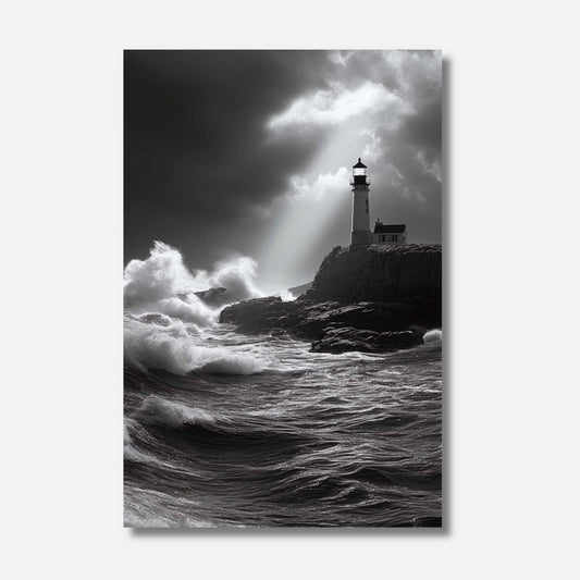 Photo noir et blanc mer PHARE DE L’ÉTERNITÉ