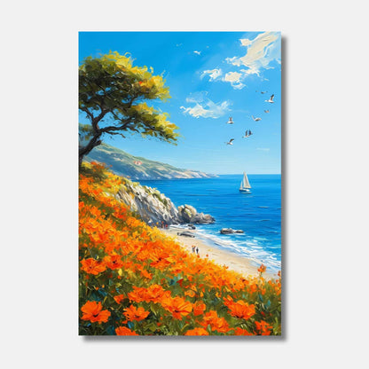 Tableau plage peinture FLORAISON MARITIME