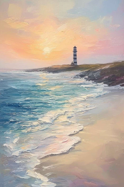 SUNSET seaside style painting