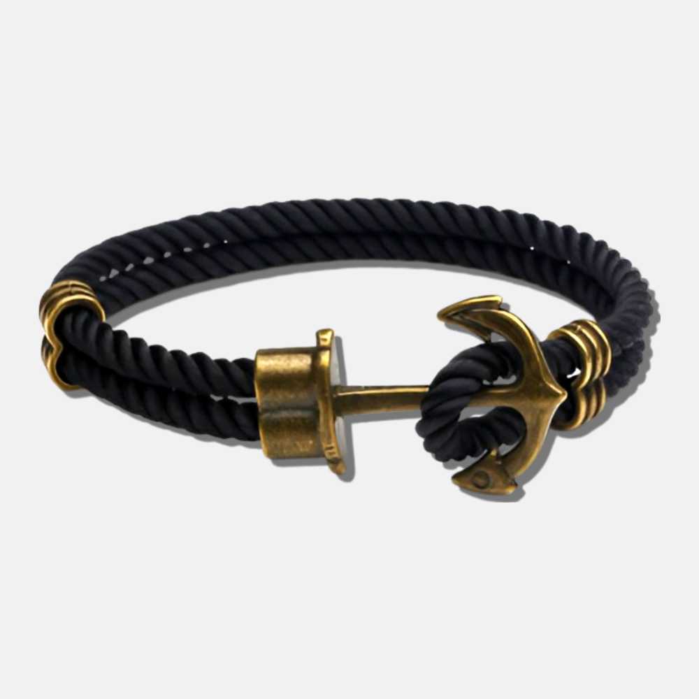 Bracelet ancre antique noir KAHIKO - Mer Aux Trésors