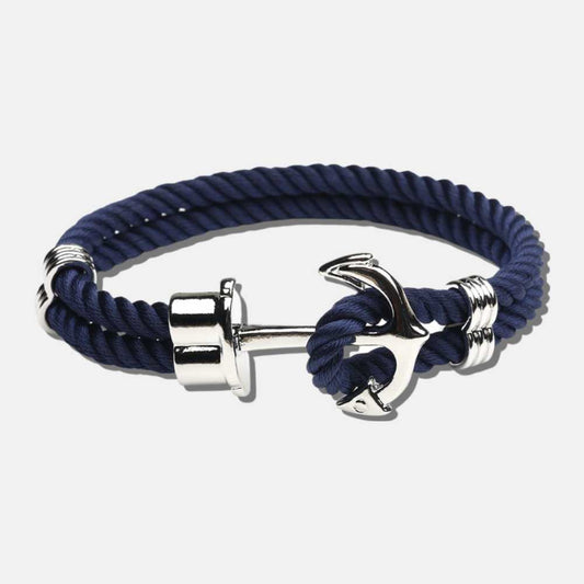 Bracelet ancre argent bleu KALA - Mer Aux Trésors
