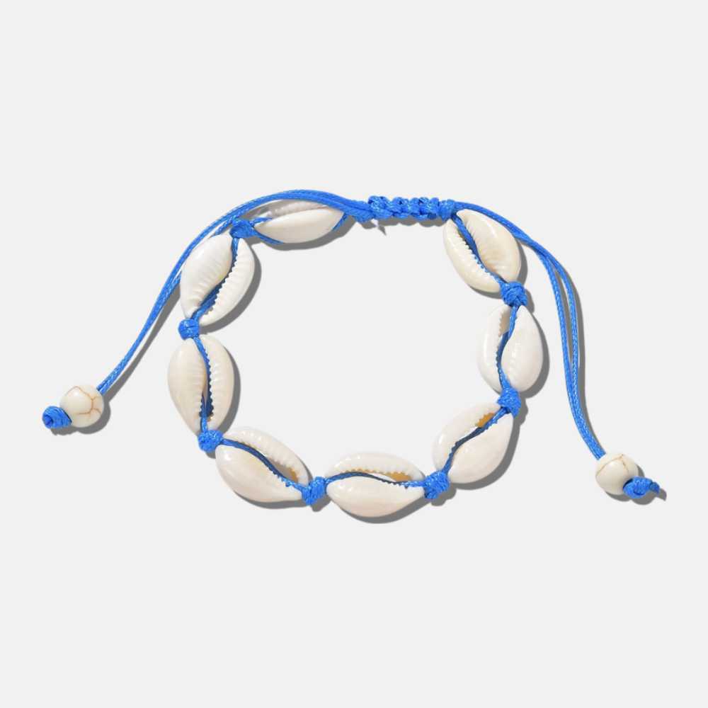 Bracelet de cheville bleu coquillage POLŪ - Mer Aux Trésors