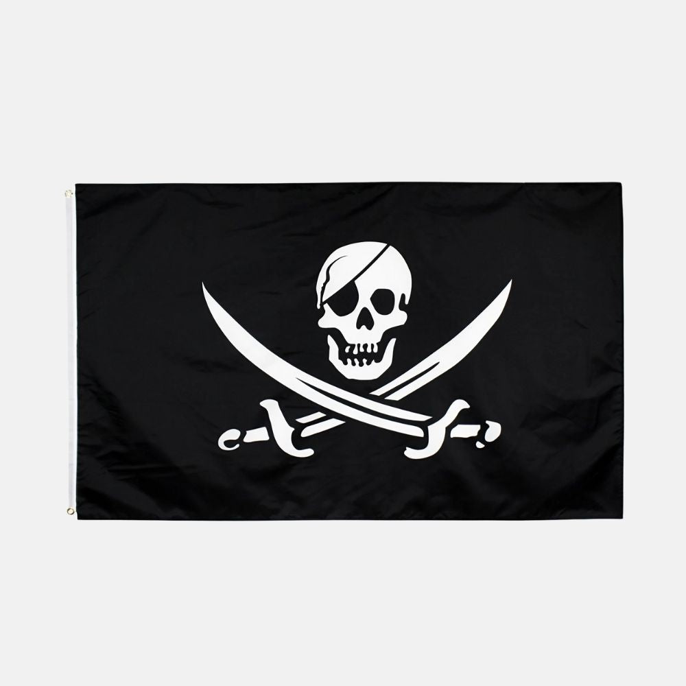 Drapeau pirate tête de mort - Mer Aux Trésors