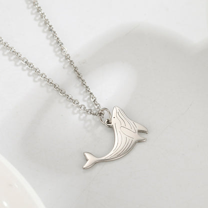 Collier la baleine argentée - Mer Aux Trésors