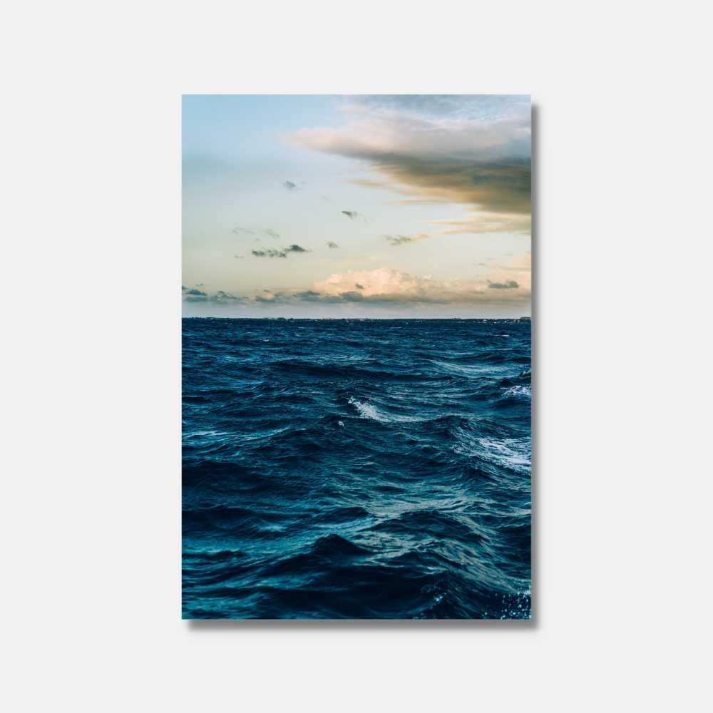 Tableau mer bleue agitée et nuages - Mer Aux Trésors