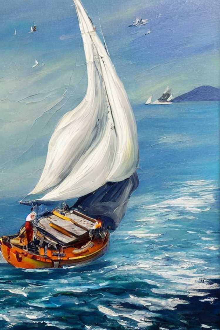 Tableau peinture de la marine - Ondes de l'océan - Mer Aux Trésors