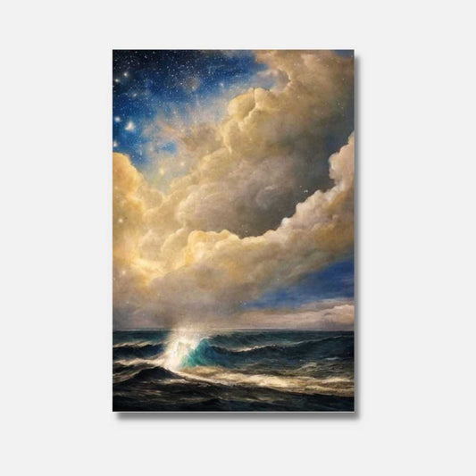 Tableau vagues et ciel étoilé - Mer Aux Trésors
